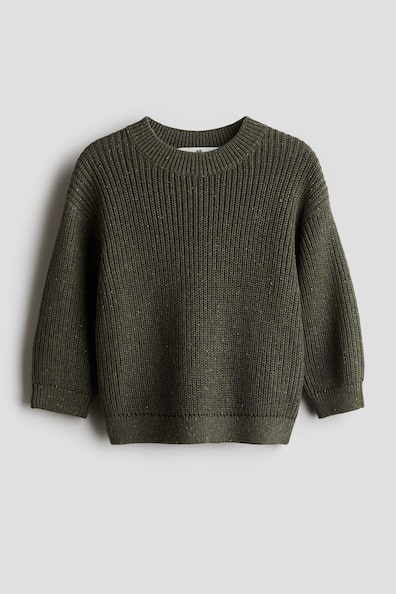 Rib-Knit Cotton Sweater